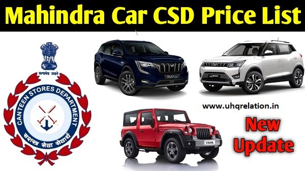 CSD Car Price List 2022 Mahindra On Road PDF Download