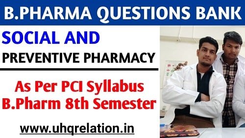 Social and Preventive Pharmacy Question Bank Download PDF FREE