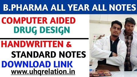 Computer Aided Drug Design B Pharm 8th Semester Notes Pdf Free Download