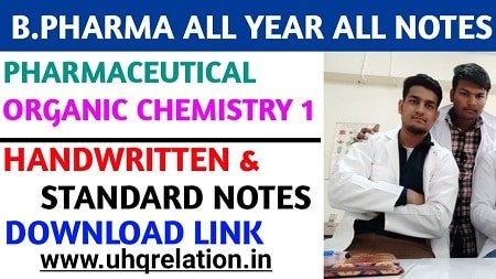 Pharmaceutical Organic Chemistry 1 B Pharm 2nd Semester Notes Pdf Free Download