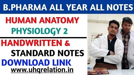 Human Anatomy and Physiology 2 B Pharm 2nd Semester Notes Pdf Free Download