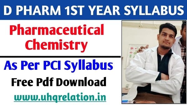 Pharmaceutical Chemistry D Pharm 1st Year Subject Syllabus Free Pdf