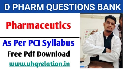 Pharmaceutics Question Bank PDF FREE